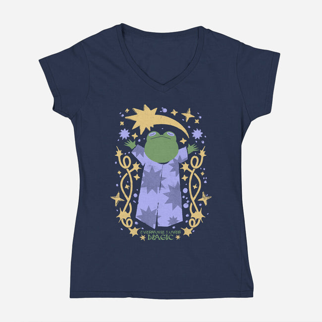 Everyone Loves Magic-Womens-V-Neck-Tee-ilustrata