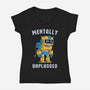 Mentally Unplugged-Womens-V-Neck-Tee-GODZILLARGE
