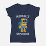 Mentally Unplugged-Womens-V-Neck-Tee-GODZILLARGE