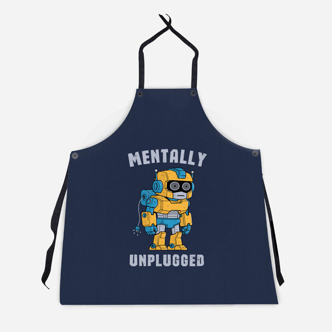 Mentally Unplugged-Unisex-Kitchen-Apron-GODZILLARGE