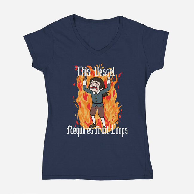 Feed Me Katherine-Womens-V-Neck-Tee-SeamusAran