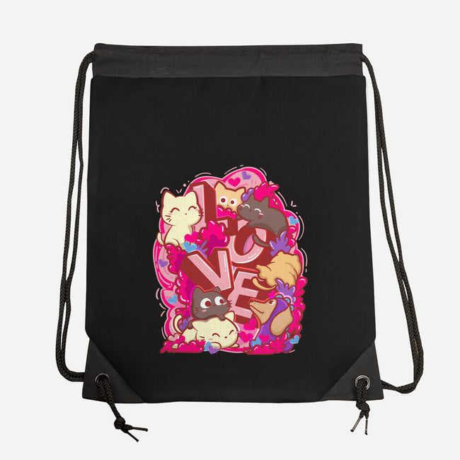 Meow Love-None-Drawstring-Bag-bloomgrace28