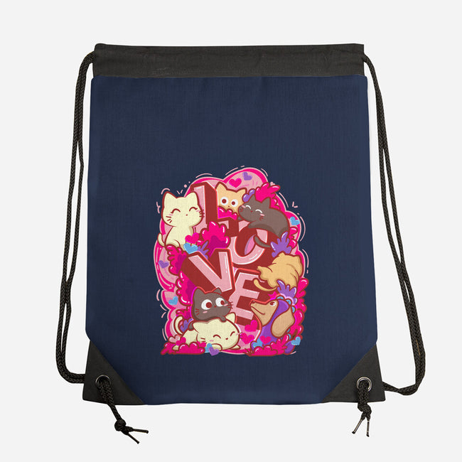 Meow Love-None-Drawstring-Bag-bloomgrace28