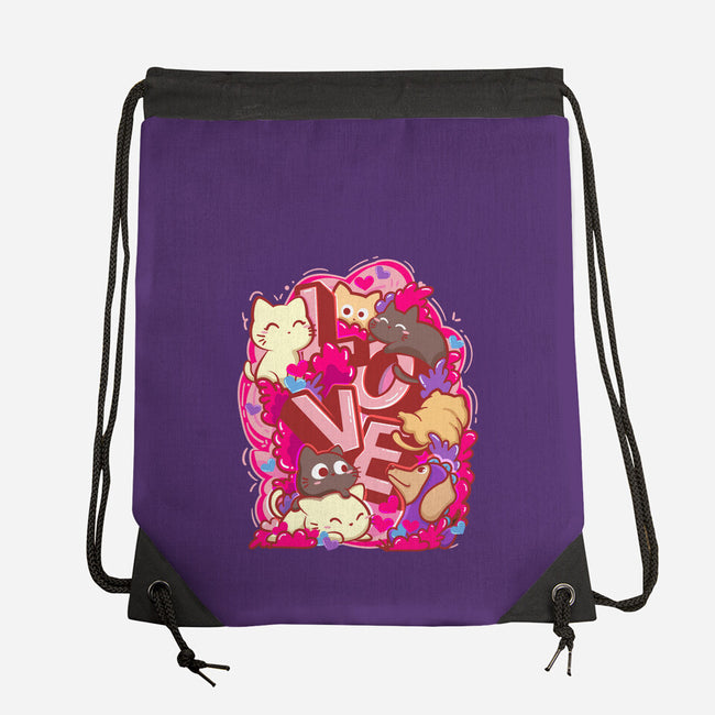 Meow Love-None-Drawstring-Bag-bloomgrace28