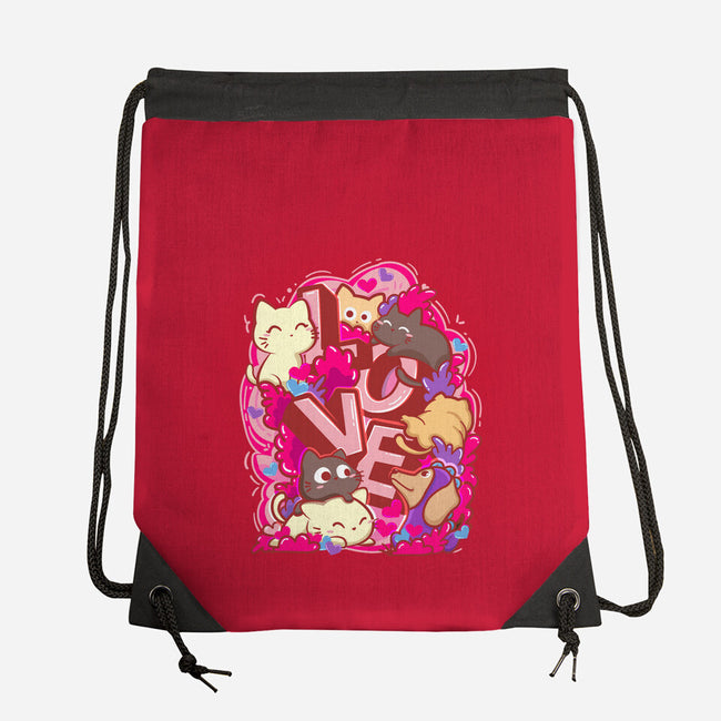 Meow Love-None-Drawstring-Bag-bloomgrace28