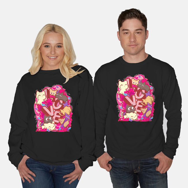 Meow Love-Unisex-Crew Neck-Sweatshirt-bloomgrace28