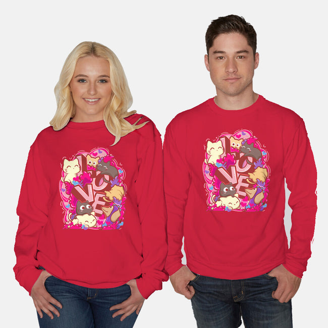 Meow Love-Unisex-Crew Neck-Sweatshirt-bloomgrace28