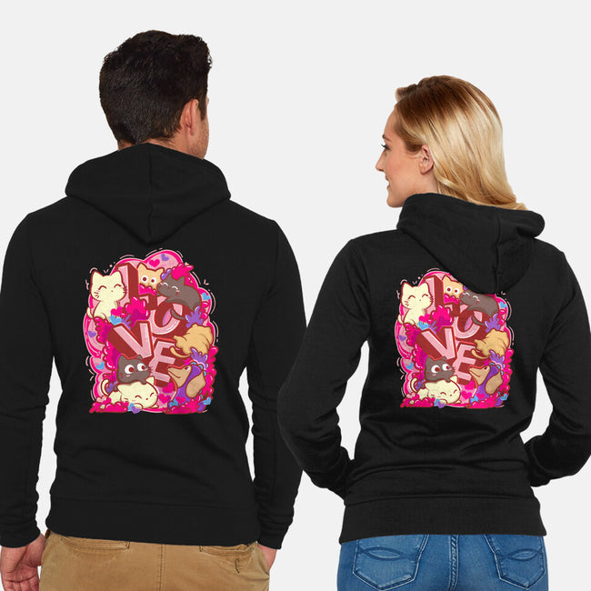 Meow Love-Unisex-Zip-Up-Sweatshirt-bloomgrace28