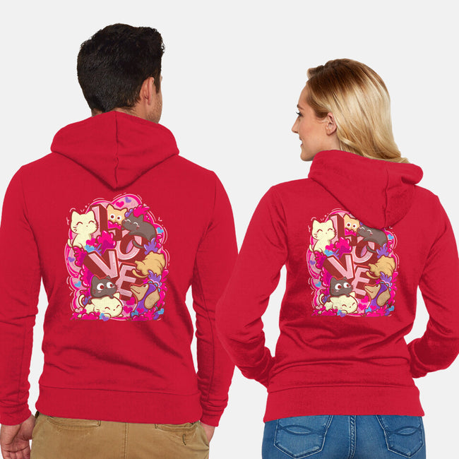 Meow Love-Unisex-Zip-Up-Sweatshirt-bloomgrace28