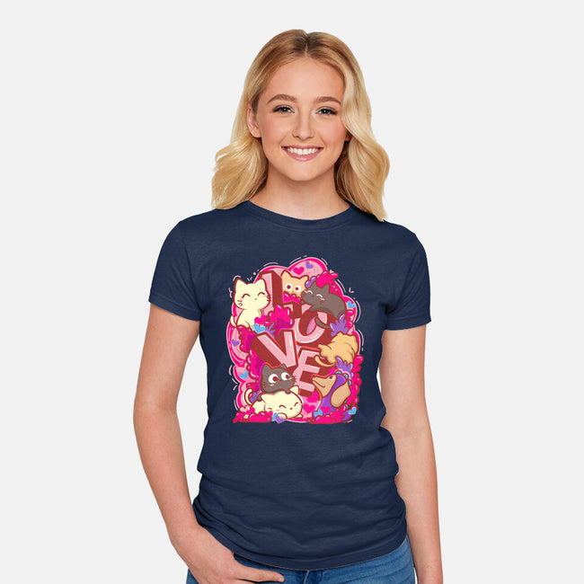 Meow Love-Womens-Fitted-Tee-bloomgrace28