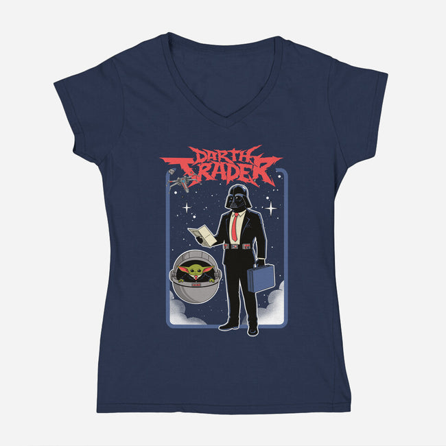 Darth Trader-Womens-V-Neck-Tee-Tri haryadi