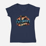 Welcome To Mt Doom-Womens-V-Neck-Tee-glitchygorilla