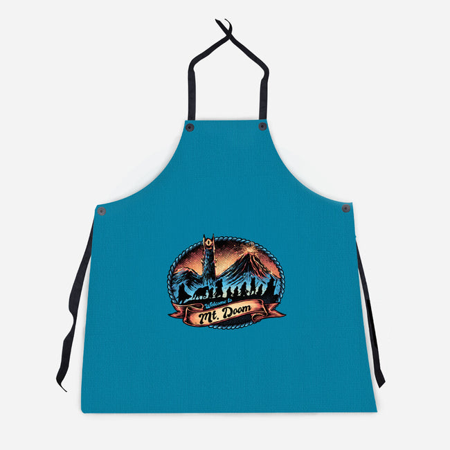 Welcome To Mt Doom-Unisex-Kitchen-Apron-glitchygorilla