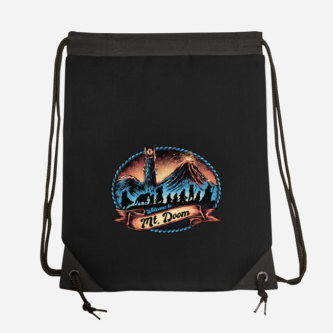 Welcome To Mt Doom-None-Drawstring-Bag-glitchygorilla