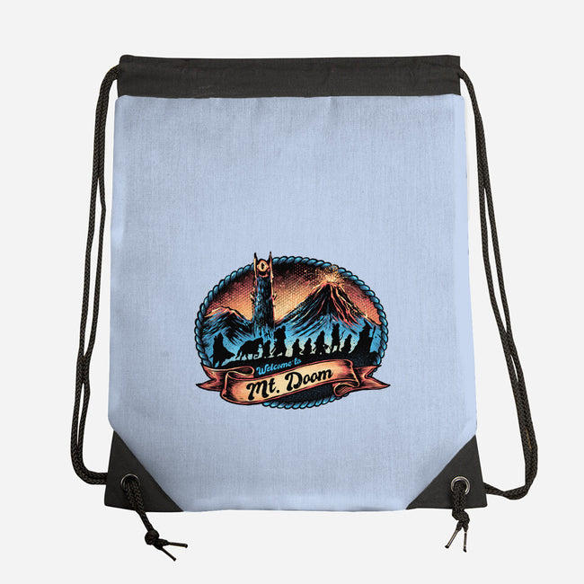 Welcome To Mt Doom-None-Drawstring-Bag-glitchygorilla