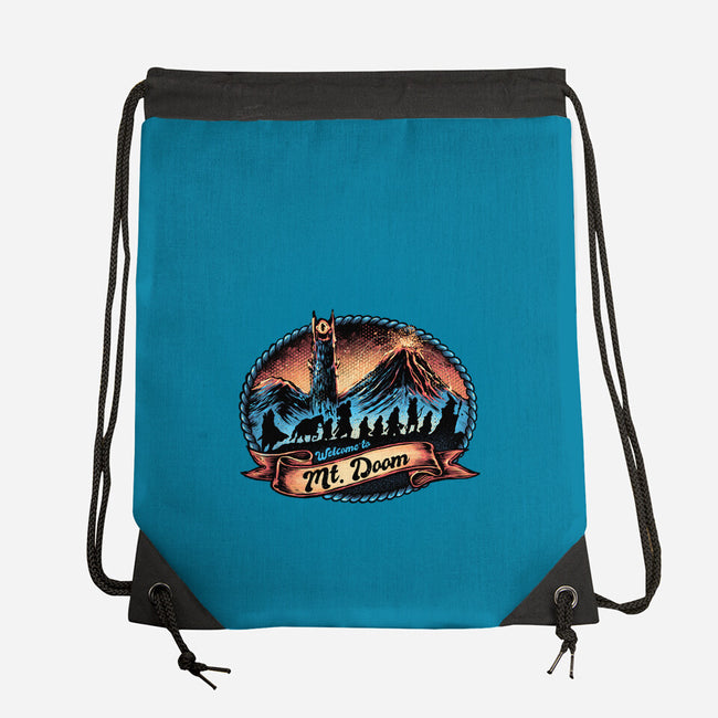 Welcome To Mt Doom-None-Drawstring-Bag-glitchygorilla