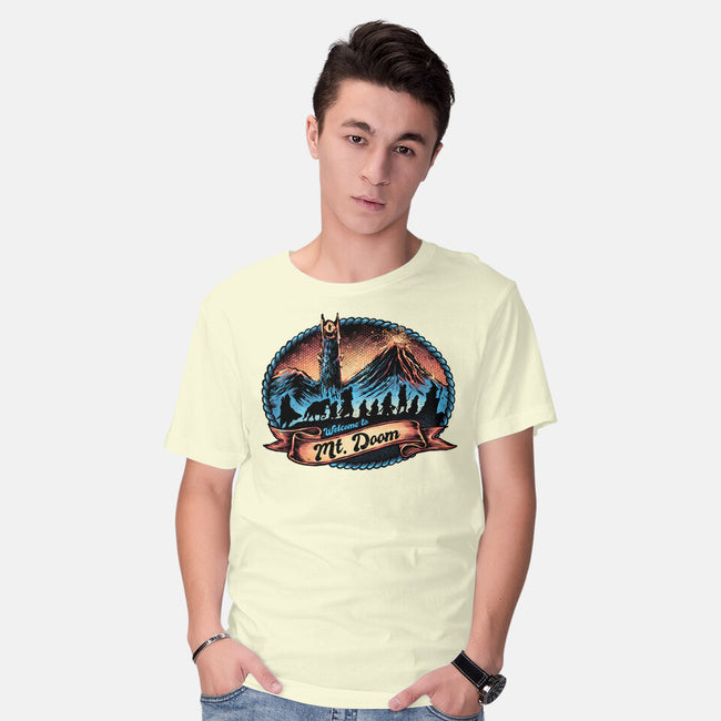 Welcome To Mt Doom-Mens-Basic-Tee-glitchygorilla