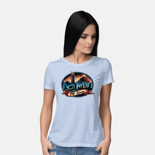 Welcome To Mt Doom-Womens-Basic-Tee-glitchygorilla