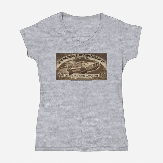 Flux Capacitator Co-Womens-V-Neck-Tee-JCMaziu