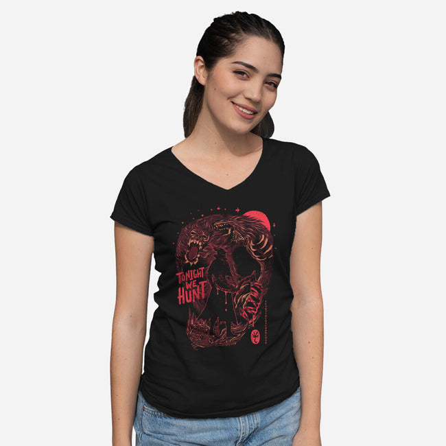 Tonight We Hunt-Womens-V-Neck-Tee-eduely