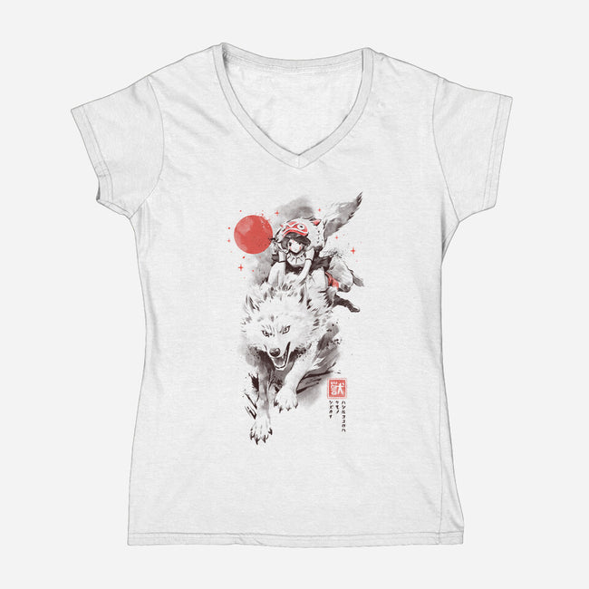 The Heart Still Runs-Womens-V-Neck-Tee-eduely