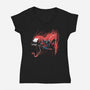 Symbiote Hunt-Womens-V-Neck-Tee-zascanauta