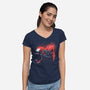 Symbiote Hunt-Womens-V-Neck-Tee-zascanauta