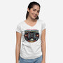 The Legendary Castle-Womens-V-Neck-Tee-glitchygorilla