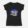 Faster Than Light Sonic-Womens-V-Neck-Tee-hypertwenty