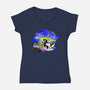 Faster Than Light Sonic-Womens-V-Neck-Tee-hypertwenty