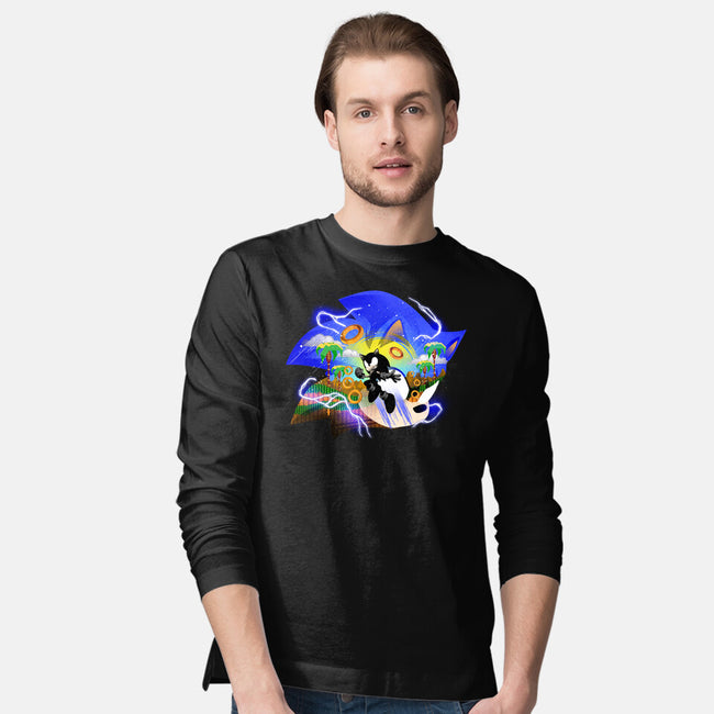 Faster Than Light Sonic-Mens-Long Sleeved-Tee-hypertwenty