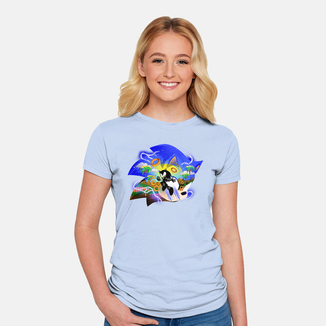Faster Than Light Sonic-Womens-Fitted-Tee-hypertwenty