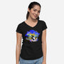 Faster Than Light Sonic-Womens-V-Neck-Tee-hypertwenty