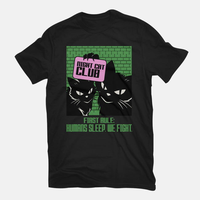 Night Cat Club-Womens-Fitted-Tee-fanfabio