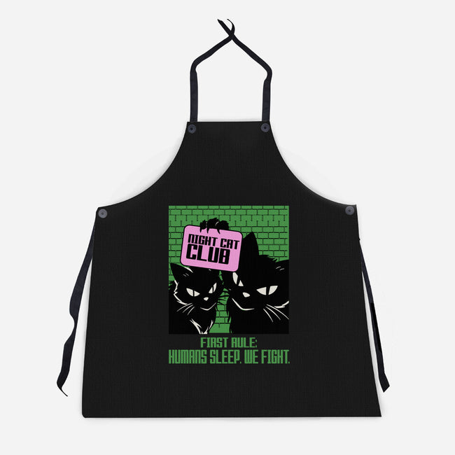 Night Cat Club-Unisex-Kitchen-Apron-fanfabio