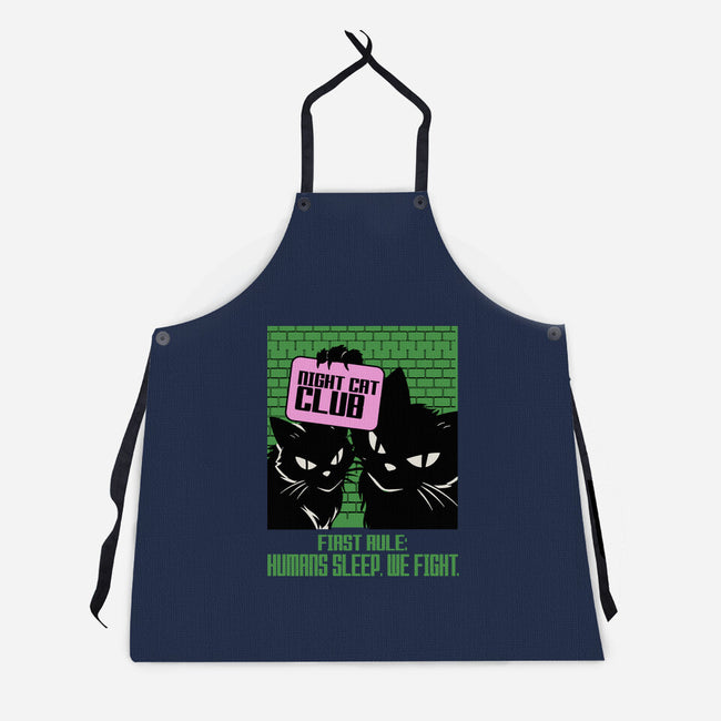 Night Cat Club-Unisex-Kitchen-Apron-fanfabio
