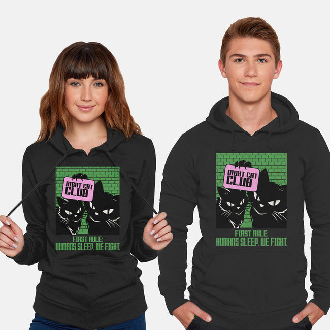Night Cat Club-Unisex-Pullover-Sweatshirt-fanfabio