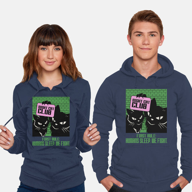 Night Cat Club-Unisex-Pullover-Sweatshirt-fanfabio