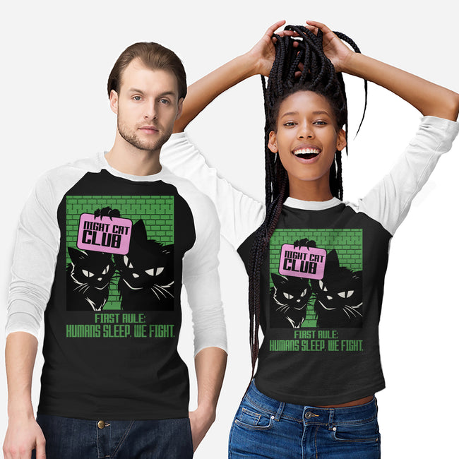 Night Cat Club-Unisex-Baseball-Tee-fanfabio
