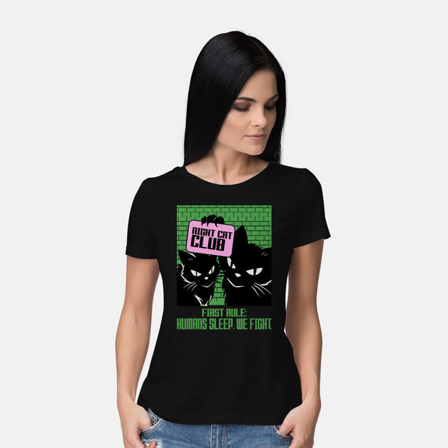 Night Cat Club-Womens-Basic-Tee-fanfabio