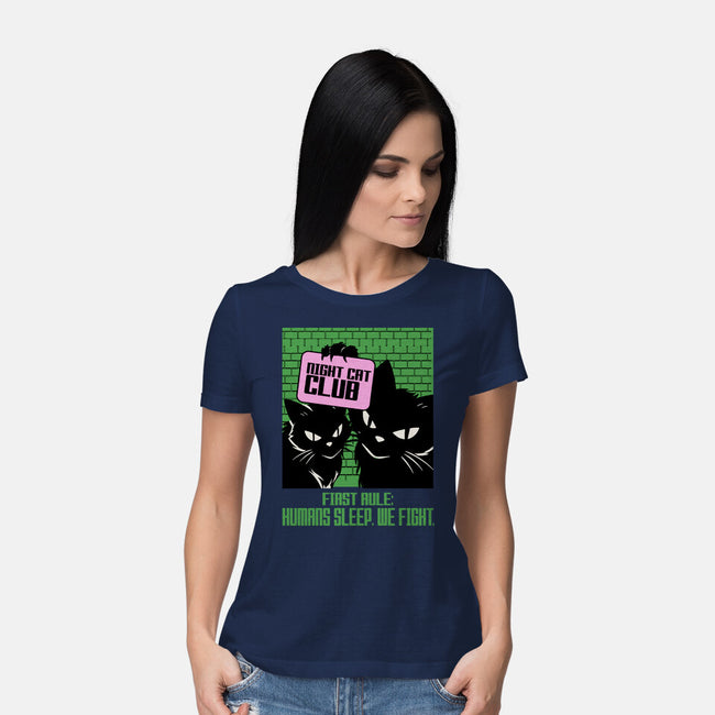 Night Cat Club-Womens-Basic-Tee-fanfabio