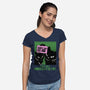 Night Cat Club-Womens-V-Neck-Tee-fanfabio