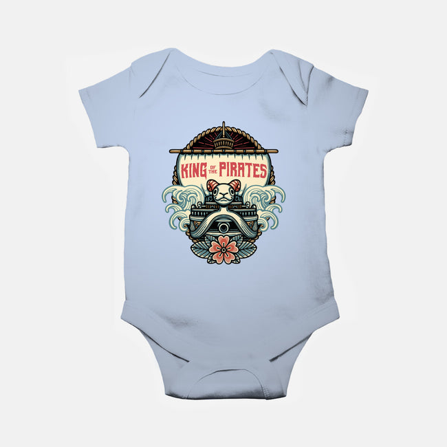 King Of The Pirates Insignia-Baby-Basic-Onesie-glitchygorilla