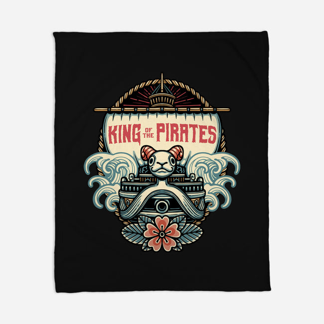 King Of The Pirates Insignia-None-Fleece-Blanket-glitchygorilla