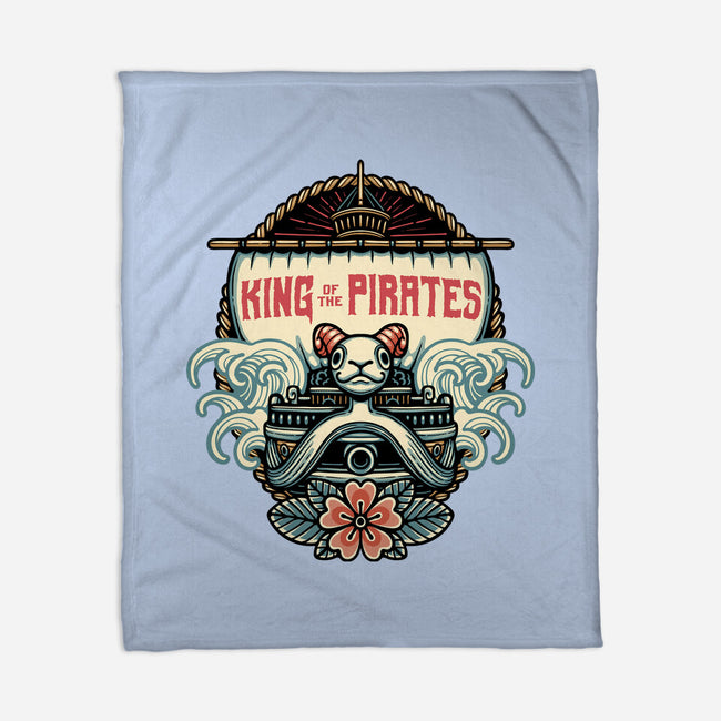 King Of The Pirates Insignia-None-Fleece-Blanket-glitchygorilla
