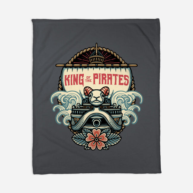 King Of The Pirates Insignia-None-Fleece-Blanket-glitchygorilla