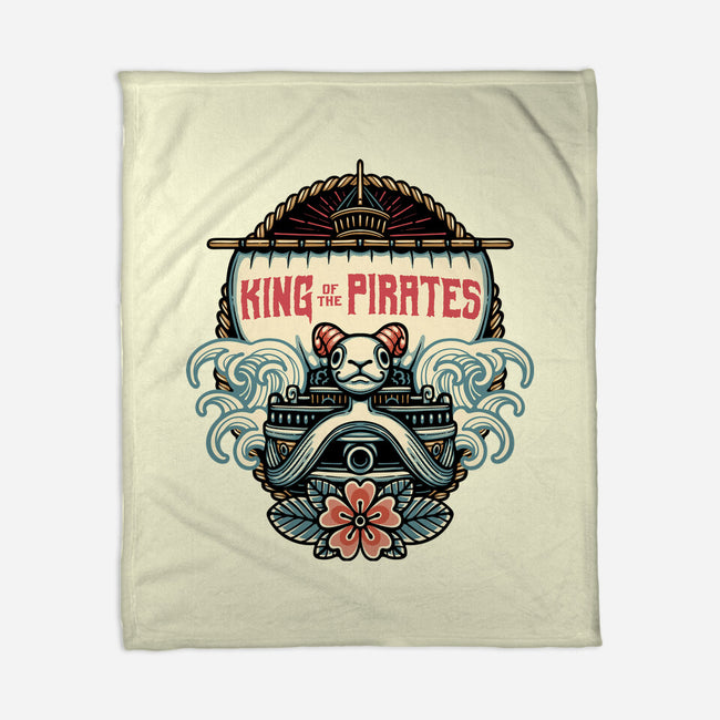 King Of The Pirates Insignia-None-Fleece-Blanket-glitchygorilla
