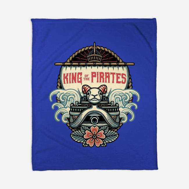 King Of The Pirates Insignia-None-Fleece-Blanket-glitchygorilla