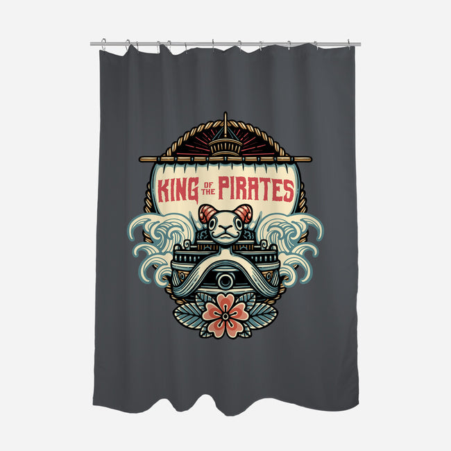 King Of The Pirates Insignia-None-Polyester-Shower Curtain-glitchygorilla