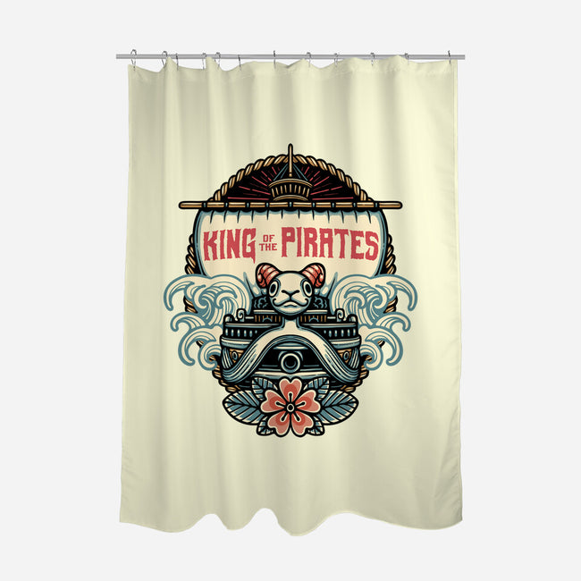 King Of The Pirates Insignia-None-Polyester-Shower Curtain-glitchygorilla